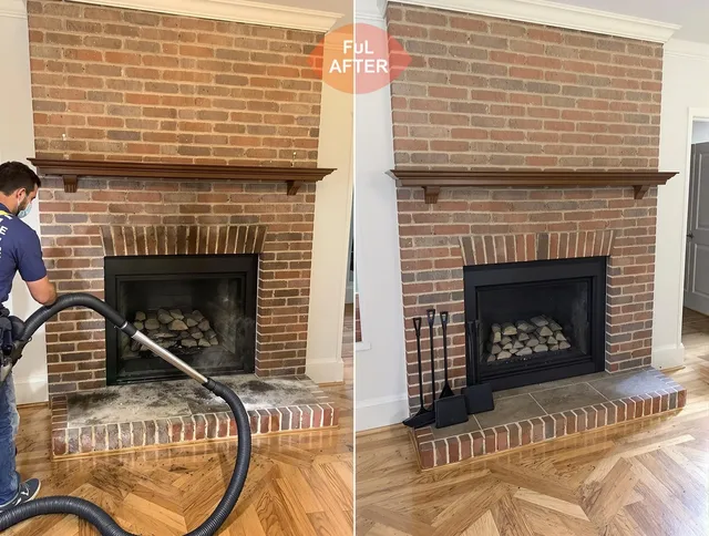 Trumbull Center Chimney Sweep carefully sanitizing a fireplace in Trumbull Center, CT
