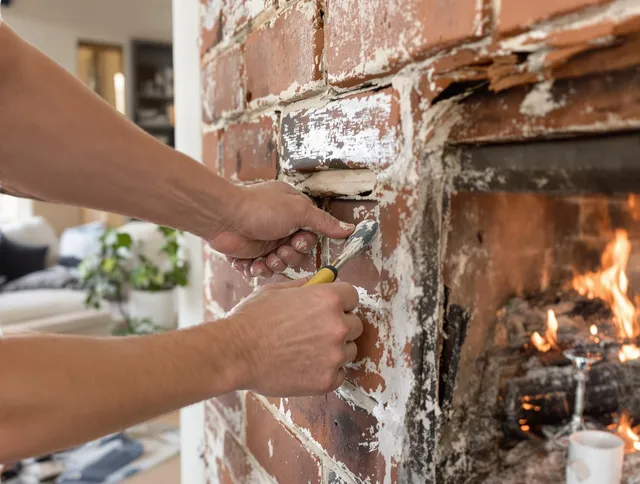 Routine fireplace repair by Trumbull Center Chimney Sweep in Trumbull Center, CT